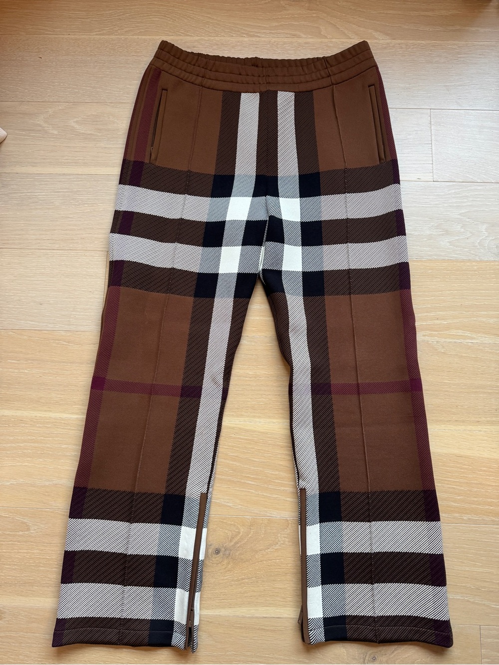 Burberry Brown check Knit track trousers size large